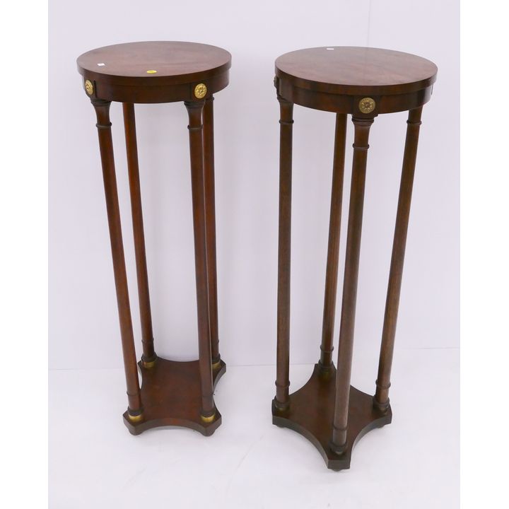Pair Baker Mahogany Tall Stands- 40x13''