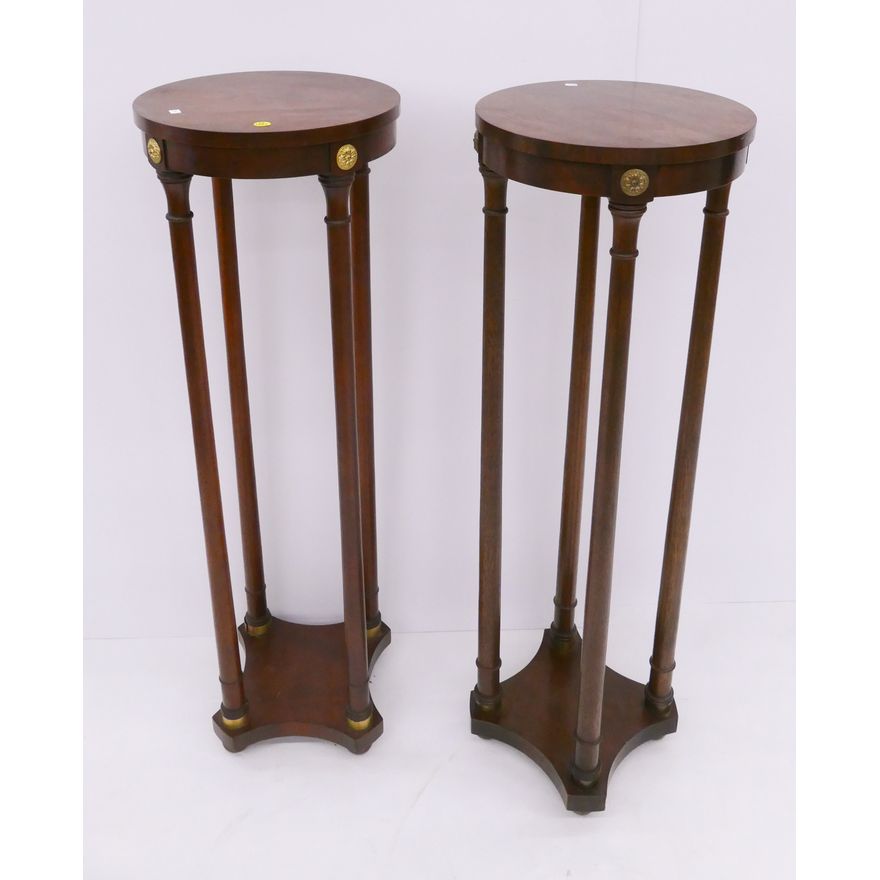 Pair Baker Mahogany Tall Stands- 40x13''
