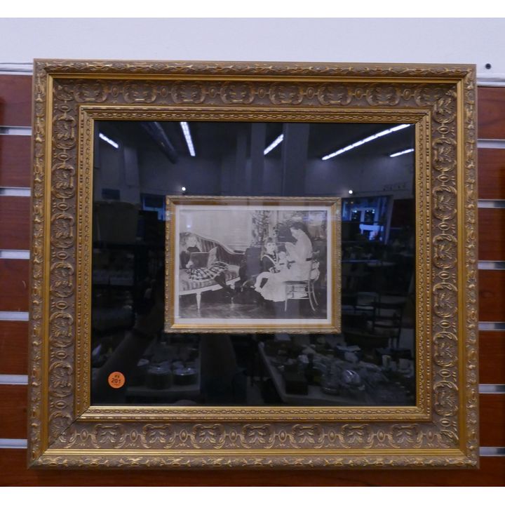 Pierre-Auguste Renoir 'L'Apres-Midi Des Enfants a Vergemont' Engraving on Wove Paper w/ COA in Gallery Frame- 19x21''