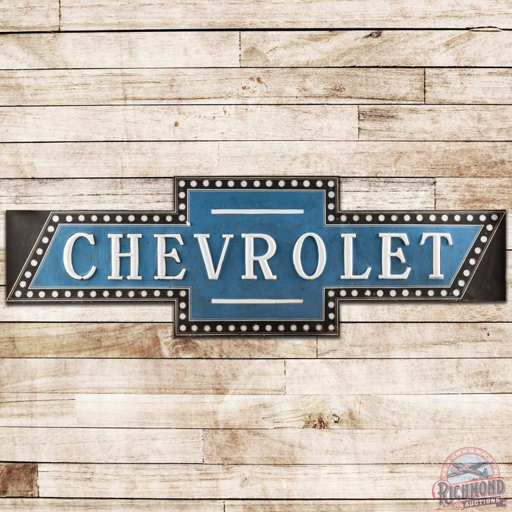 Chevrolet Die Cut 9' DST Lighted Milk Glass Sign