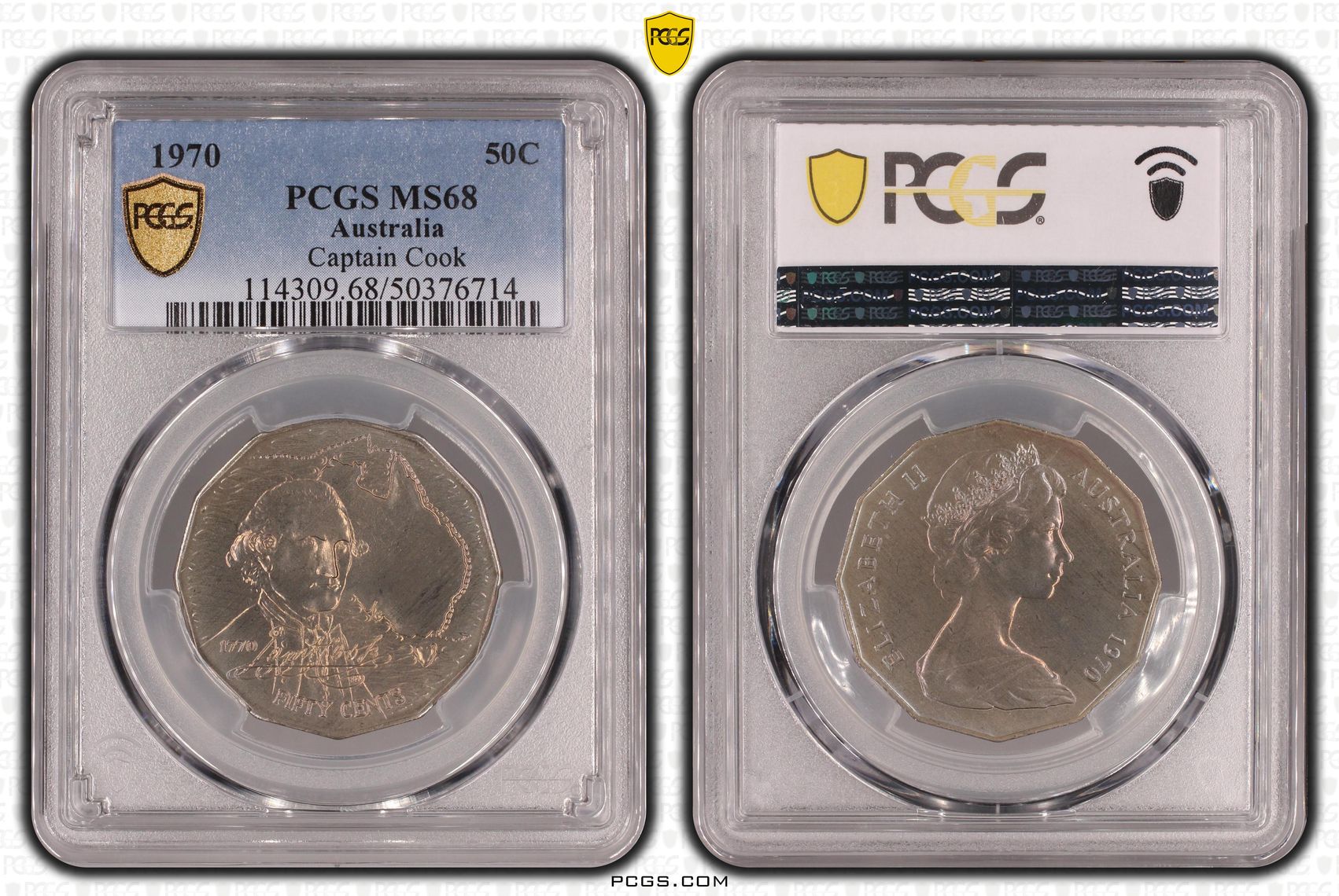 Captain Cook , Fifty Cent, 1970, PCGS MS68