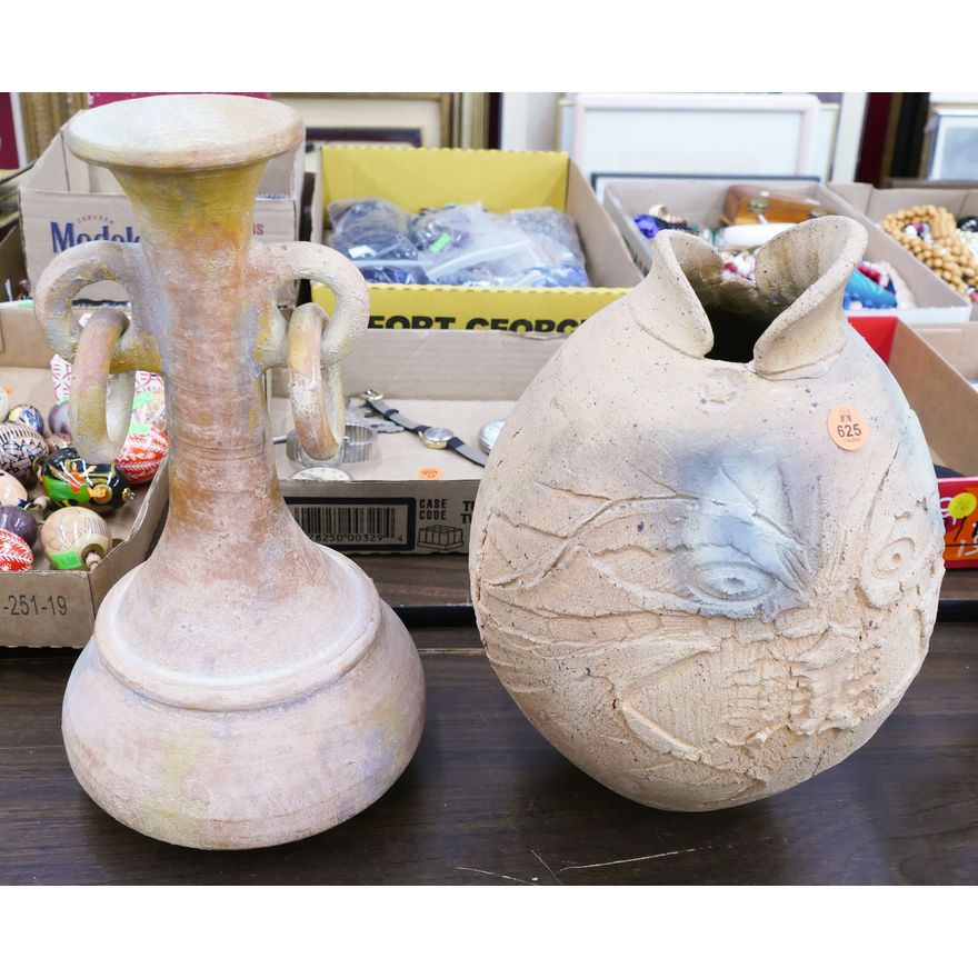 2pc Ceramic Decorative Vases- 12'' and 14''