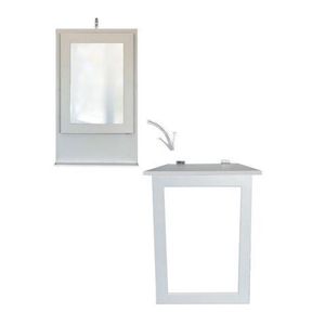 Fold Up Wall Mounted Desk + Mirror 100x60cm White|MIRROR CRAKED/USED/NOT ASSEMBILED