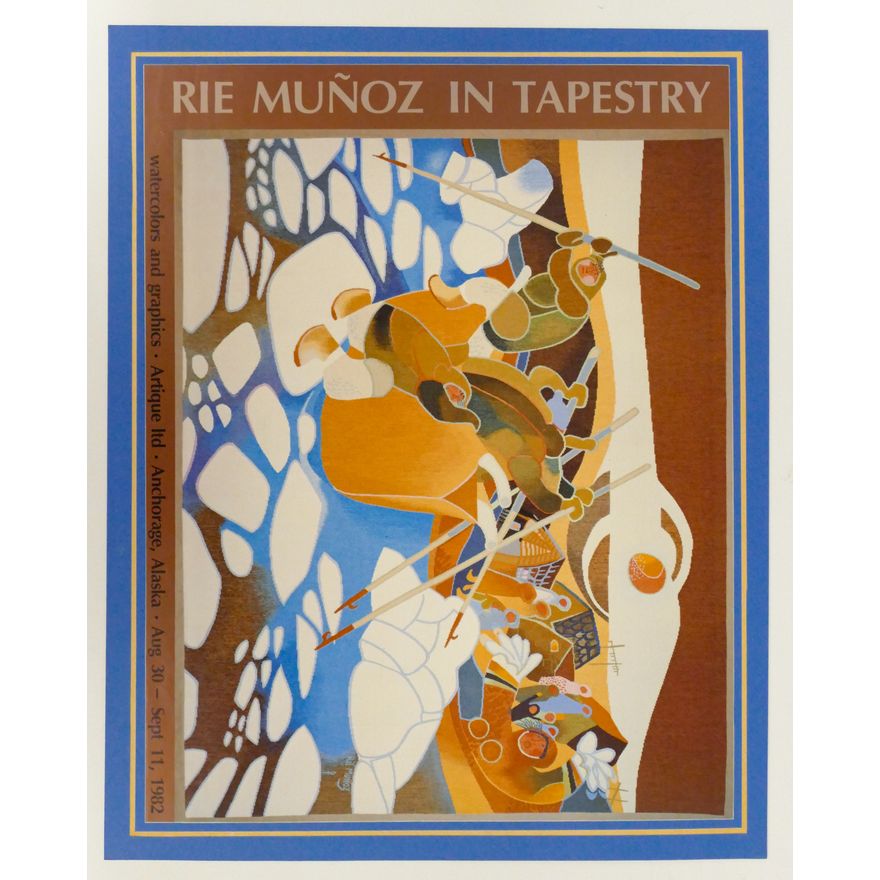 Vintage ''Rie Munoz In Tapestry'' Art Poster 1982.