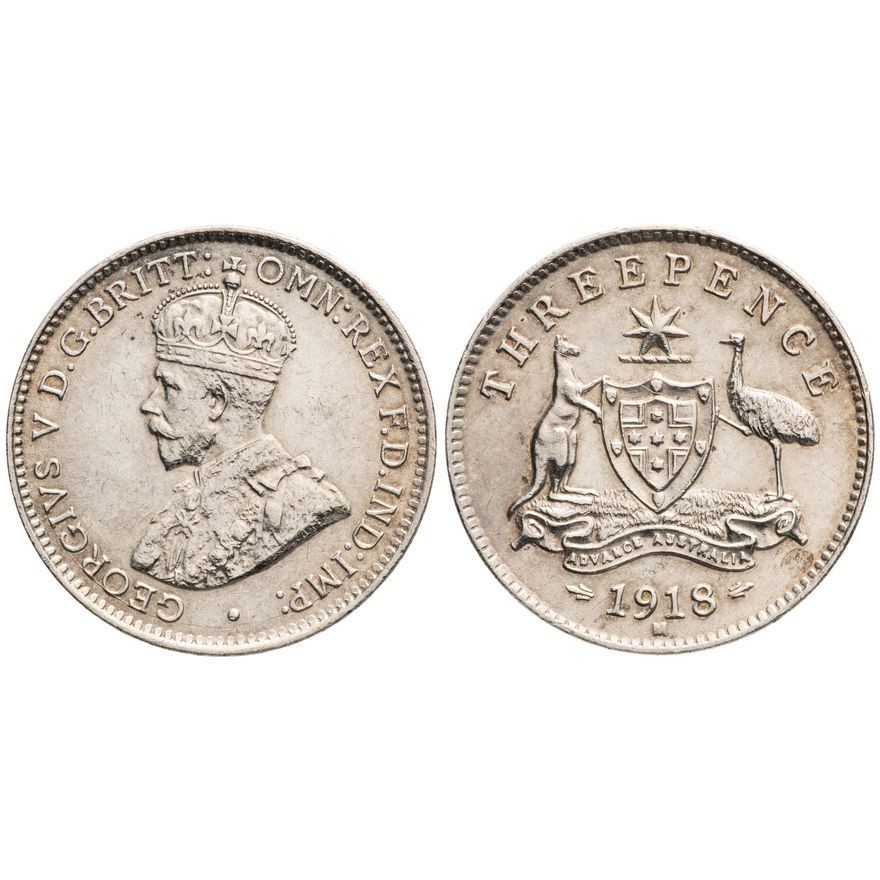 1918-M Threepence UNC
