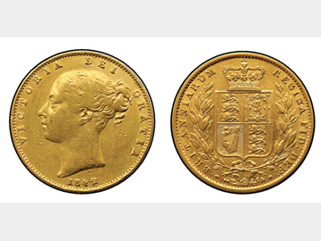 1842 CLOSED 2 VARIETY SHIELD SOVEREIGN