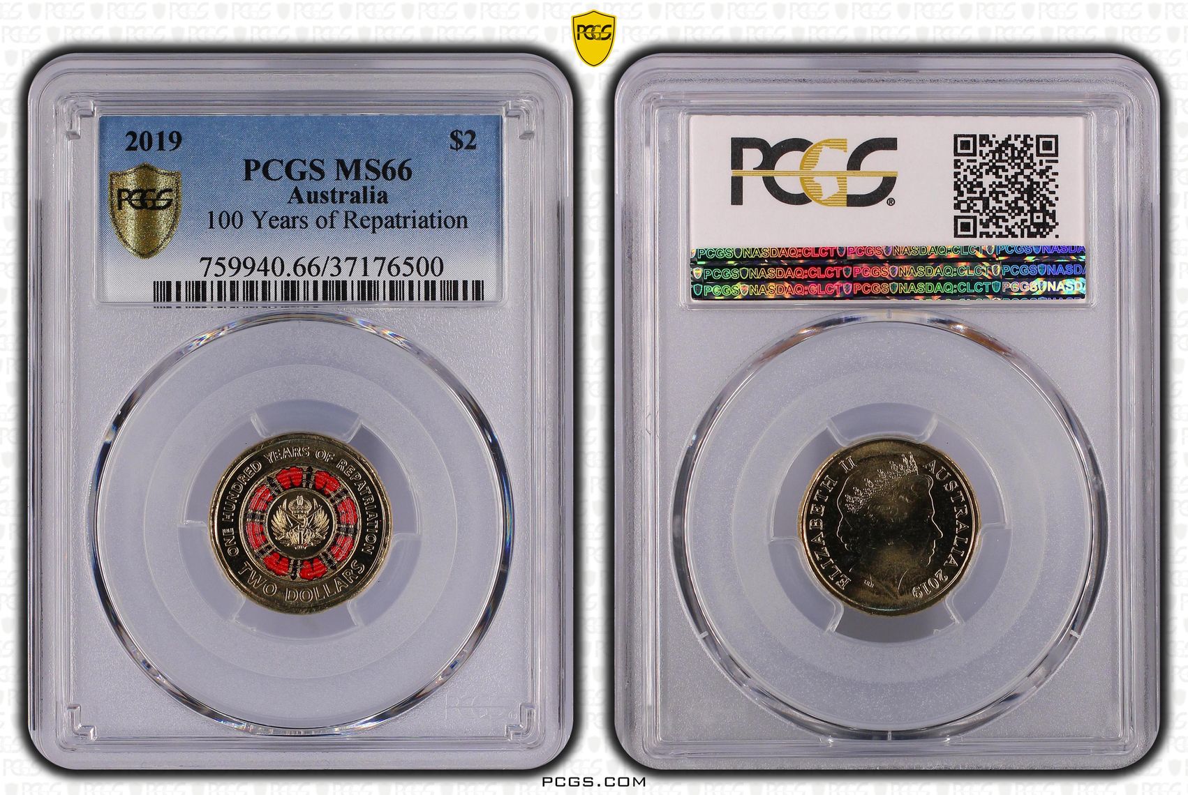 Elizabeth II, 100 Years of Repatriation, Two Dollar, 2019, PCGS MS66