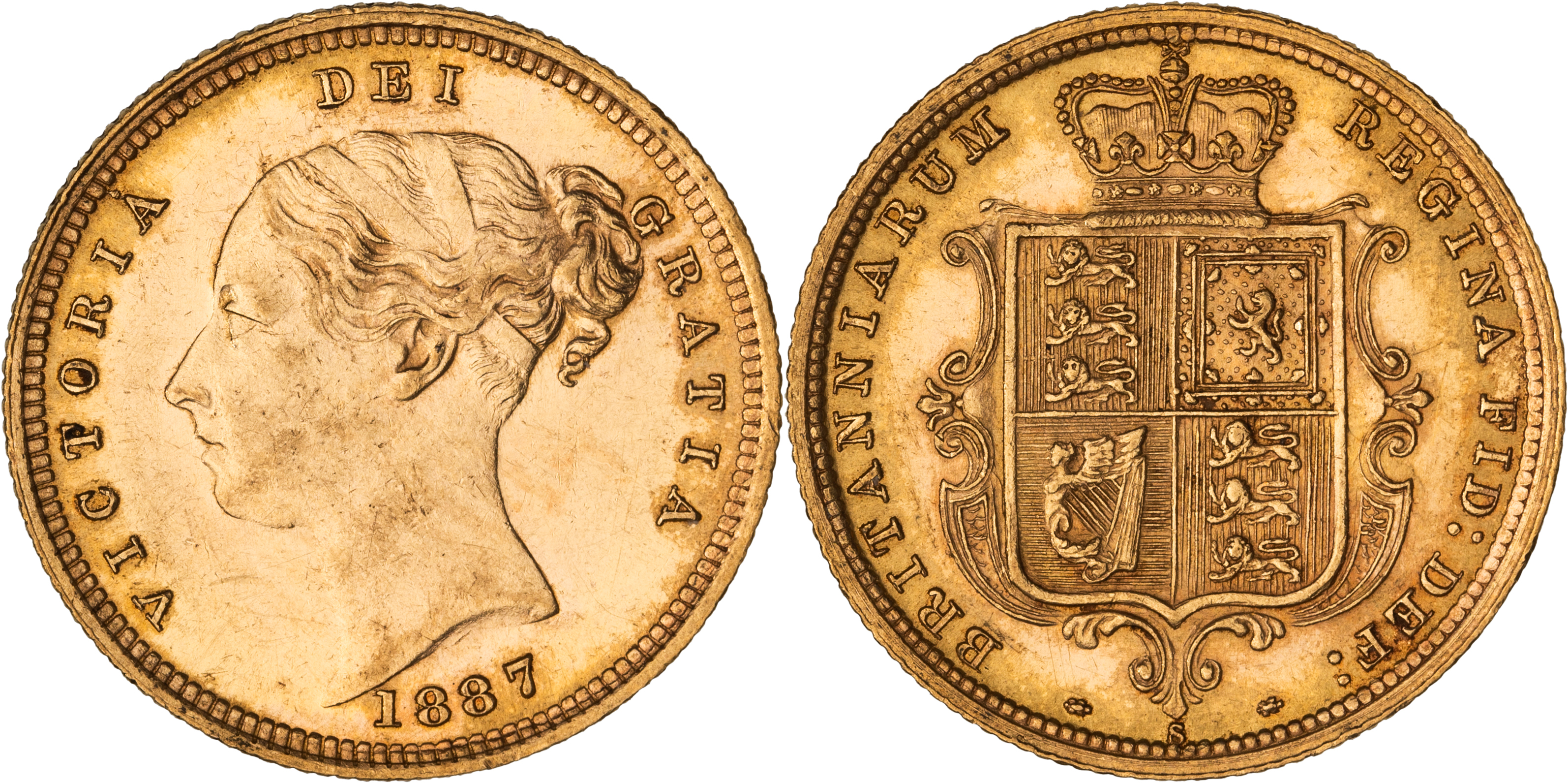 Victoria, Half Sovereign, 1887-S, PCGS AU55