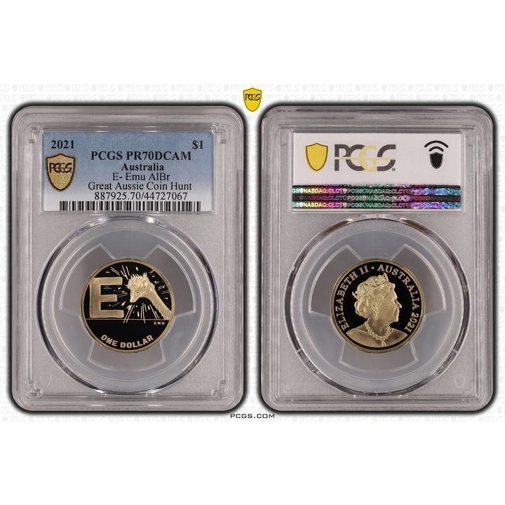 Elizabeth II, E- Emu, One Dollar, 2021, PCGS PR 70DCAM