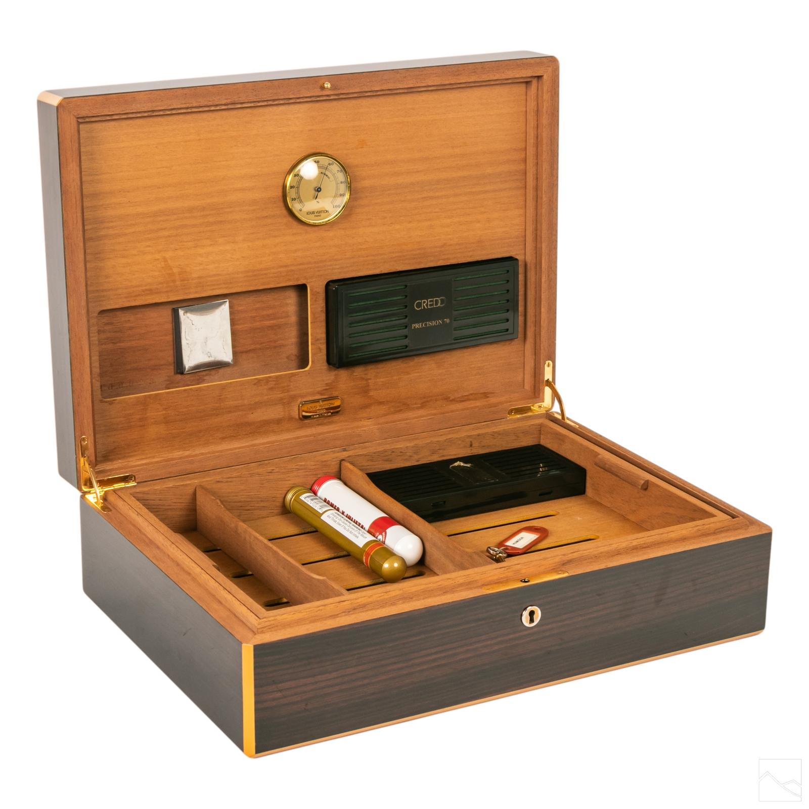 Louis Vuitton LV Inlaid Mahogany Cigar Box Humidor