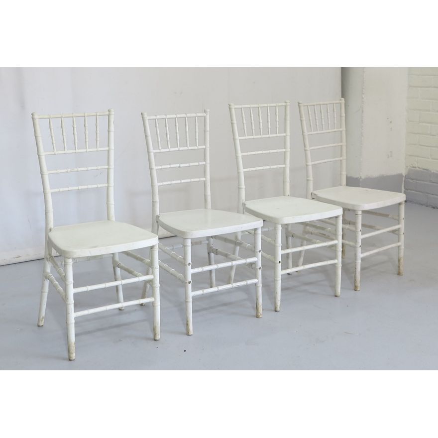SET OF 4 SPINDLE BACK DINING CHAIRS