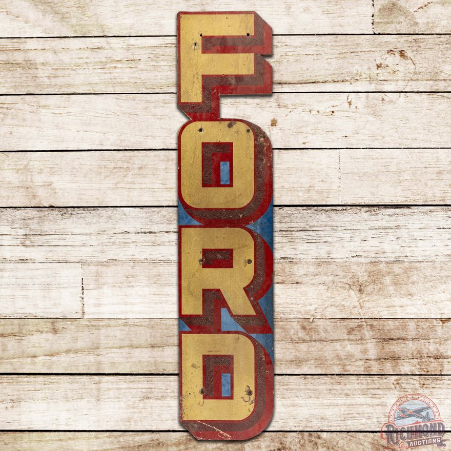 1950's Ford Reflective Die Cut Wooden Dealership Sign