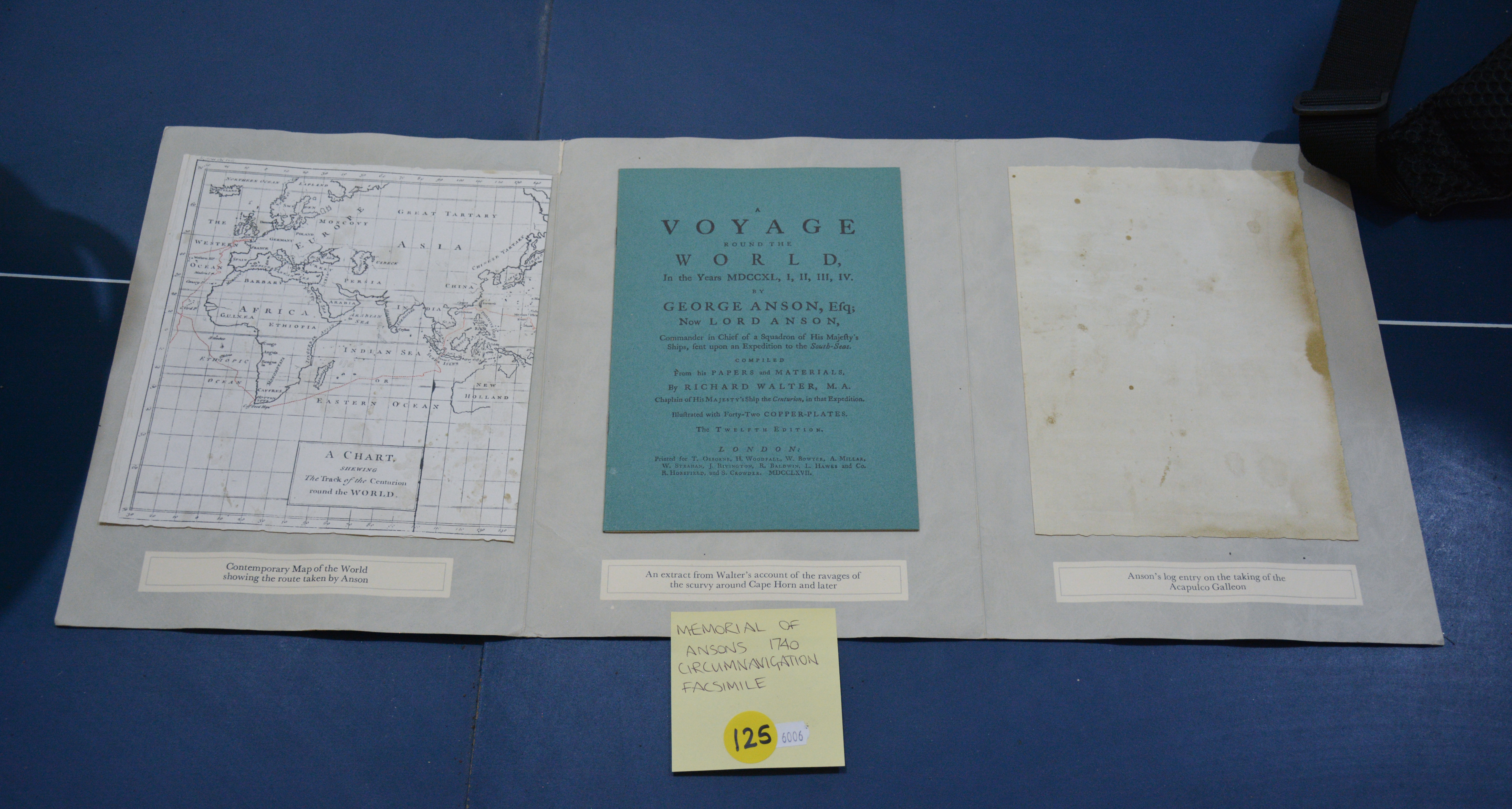 Memorial of Ansons 1740 Circumnavigation Facsimile — NZ auction result