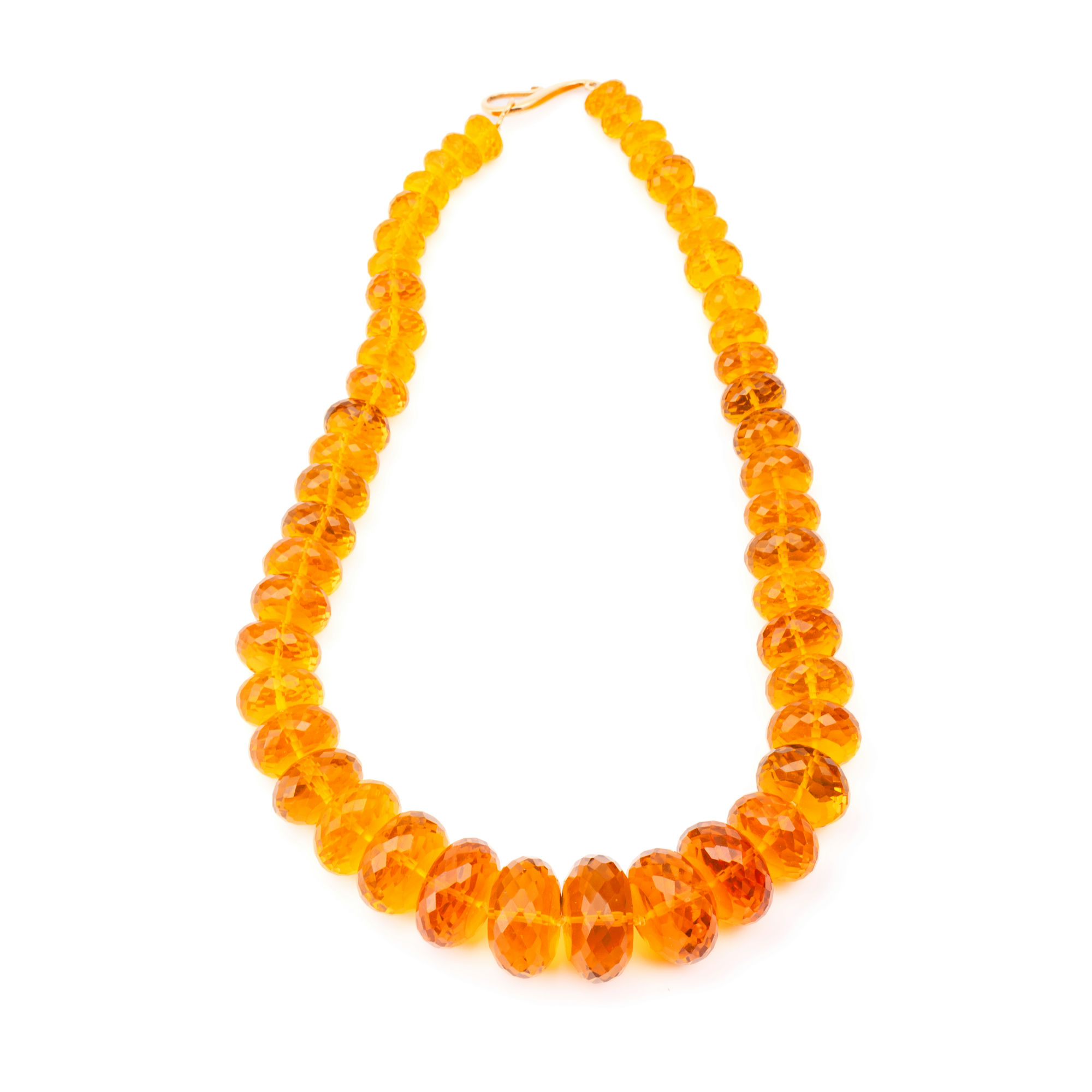 Glass Necklace 18ct Gold ,