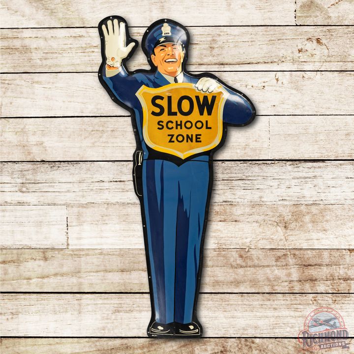 NOS Coca Cola Policeman Slow School Zone Tin Signs