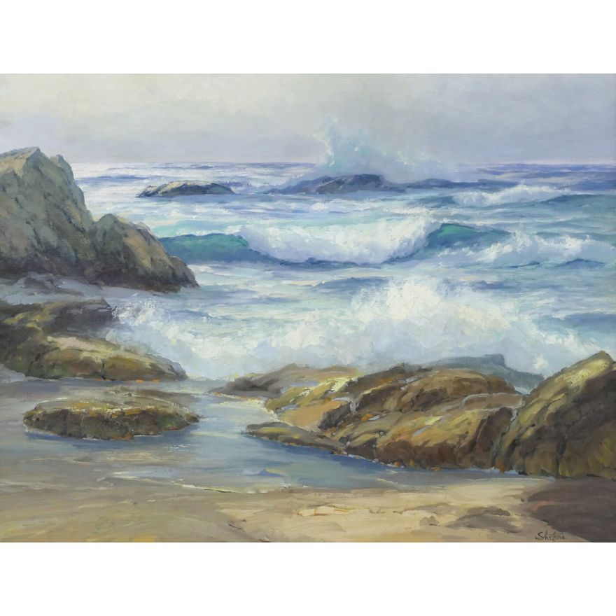 Peter Winthrop Sheffers ''Surf Point at Lobos'' Oil