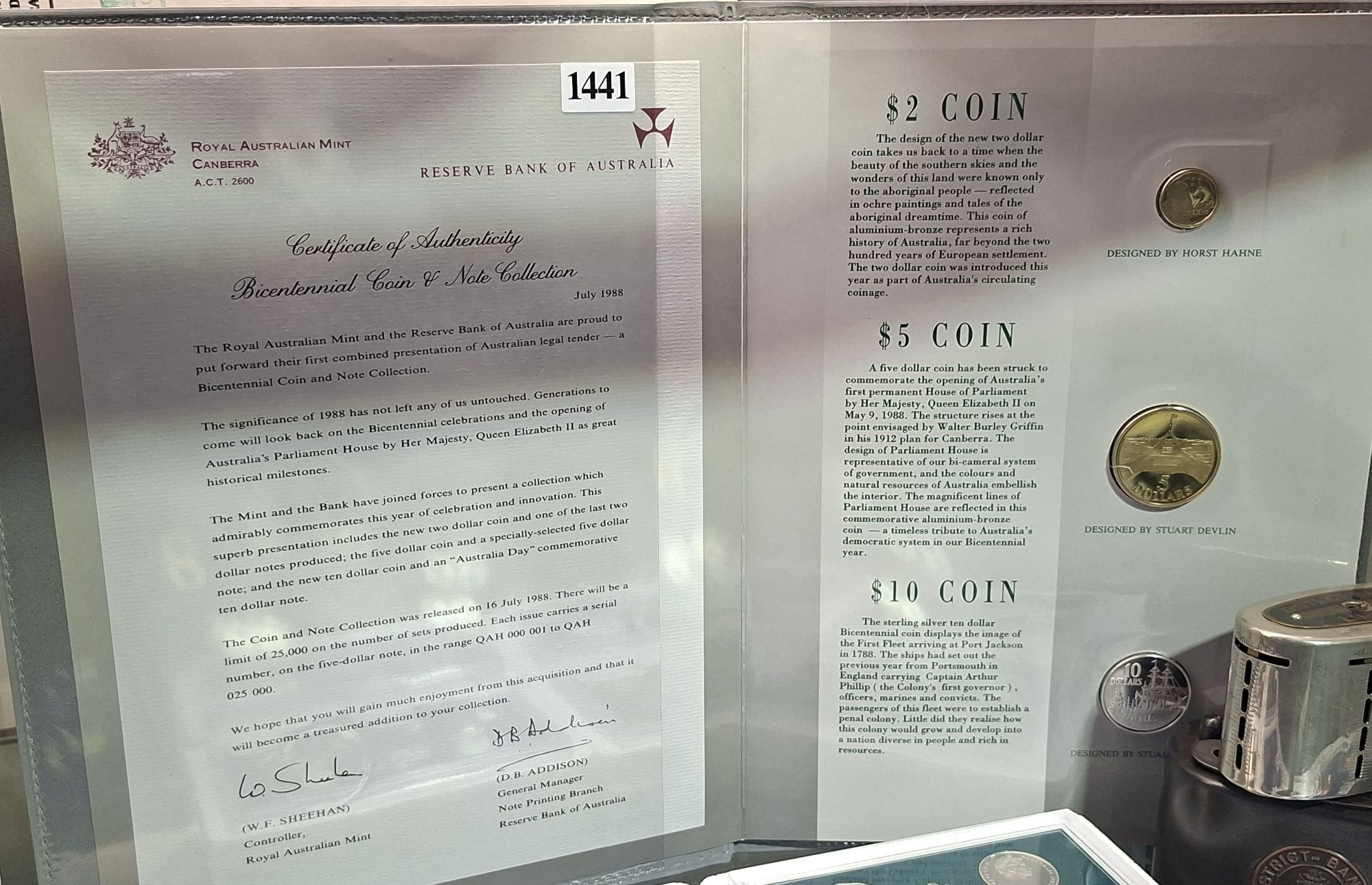 1988 Bicentannial Coin And Note Album