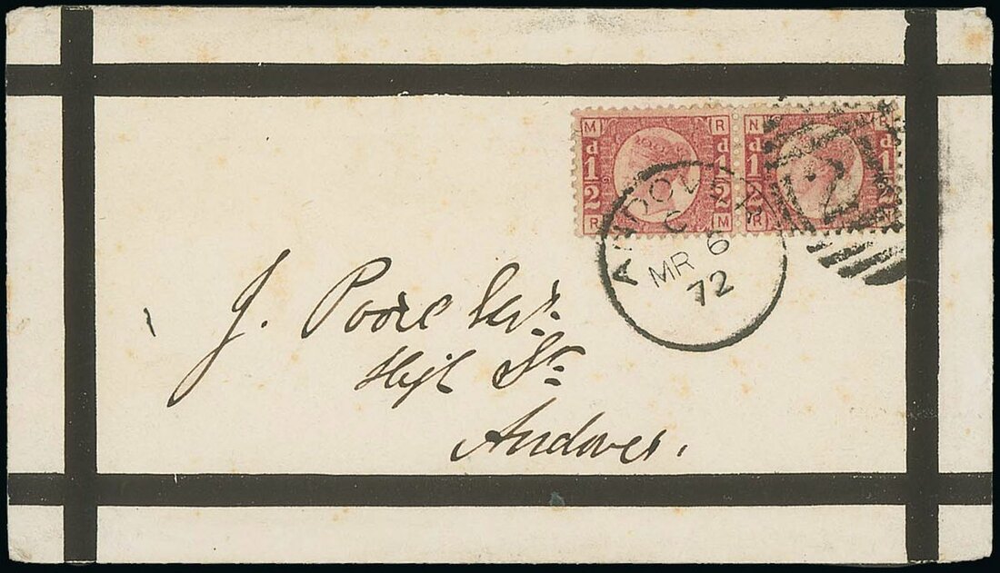 Great Britain 1870 Halfpenny Plate Numbers Plate 9: 1872 (8 Mar.) neat ...
