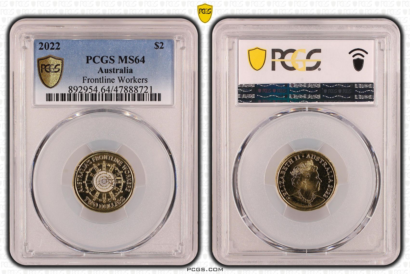 Frontline Workers Colorized, Two Dollar, 2022, PCGS MS64