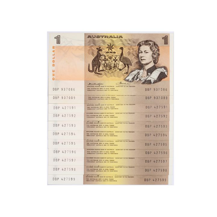 First Prefix - Knight/Wheeler, One Dollar, 1976 Uncirculated