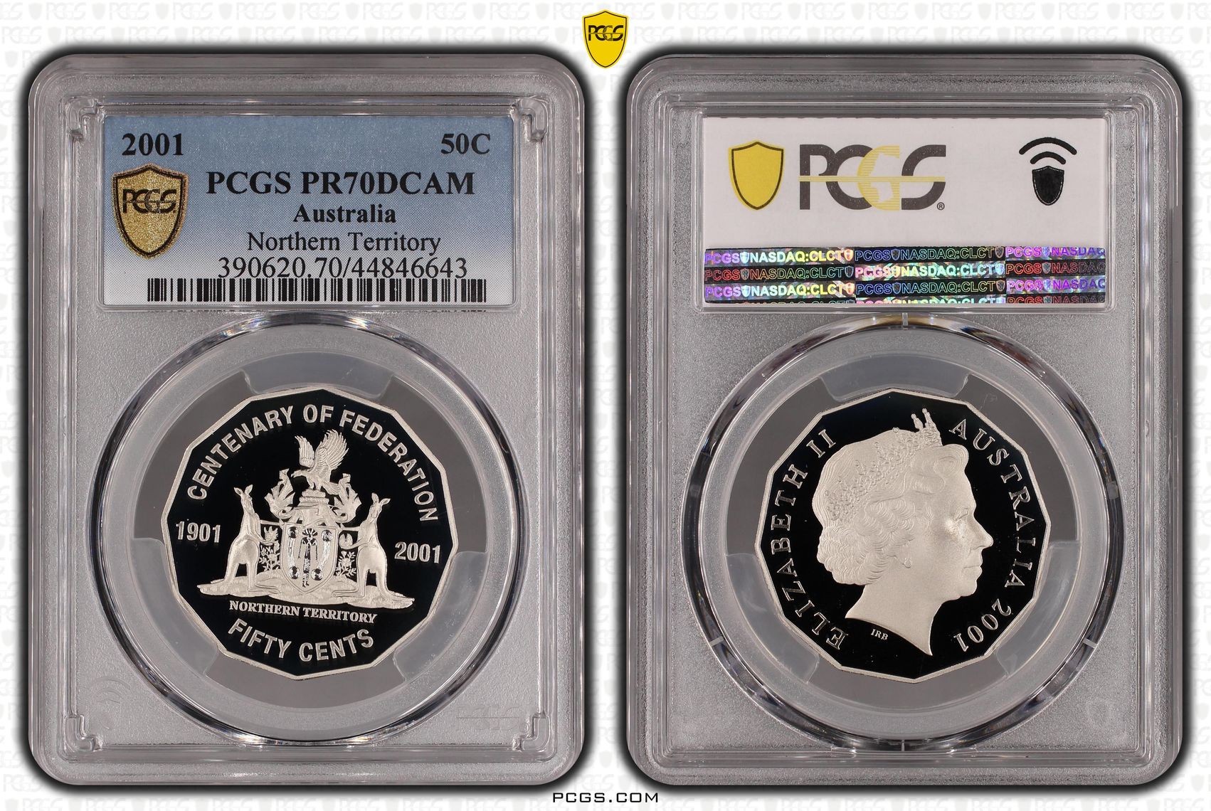 2001 Australian Fifty Cent, 50c Proof Northern Territory PCGS - PR70DCAM POP 30/0 -643