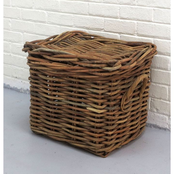 WICKER TWO-HANDLED LOG BASKET