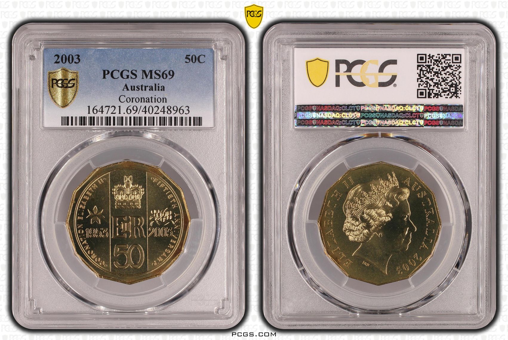 Coronation POP 20/0, Fifty Cent, 2003, PCGS MS69