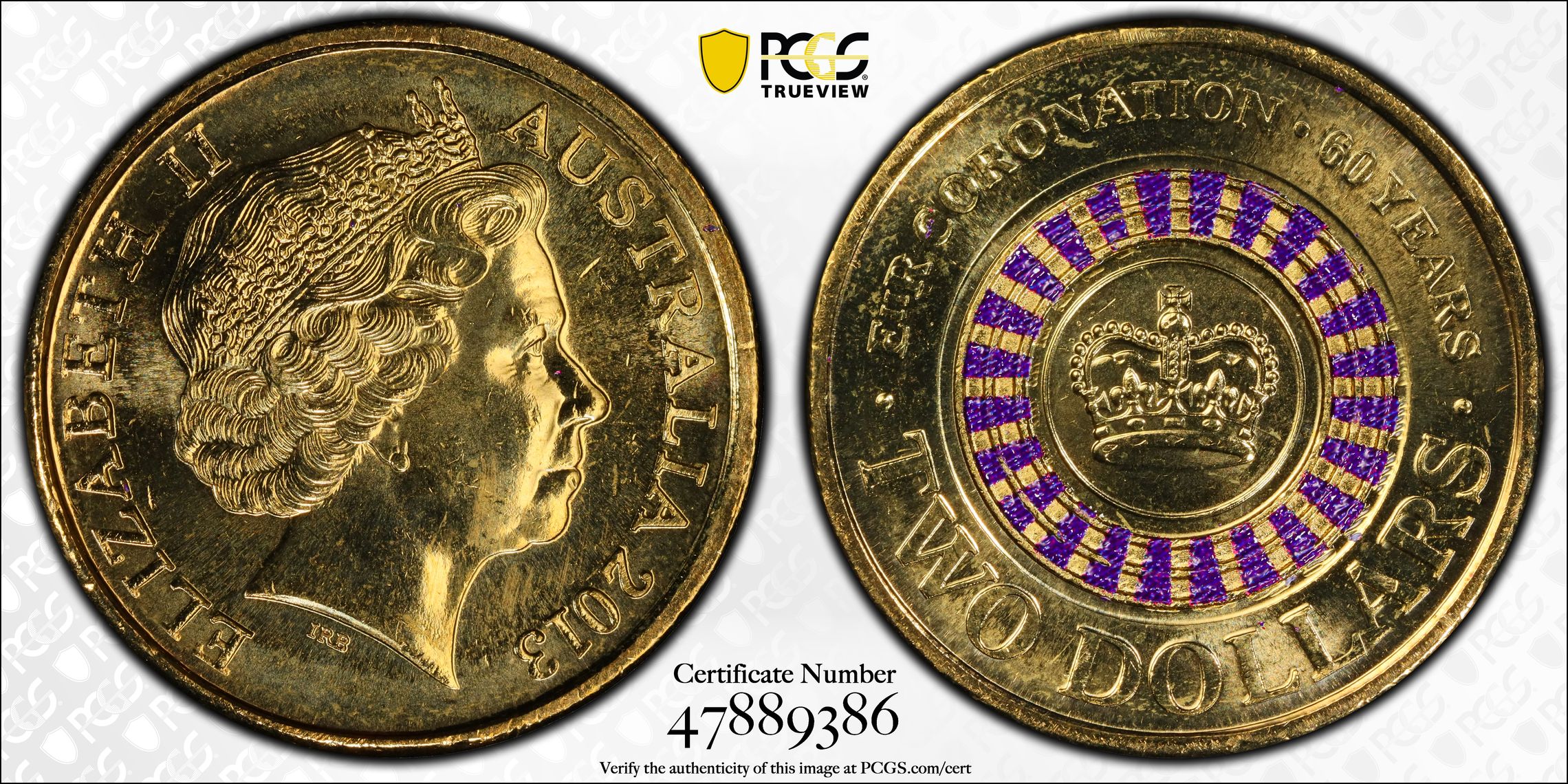 Coronation Colorized, Two Dollar, 2013, PCGS MS65