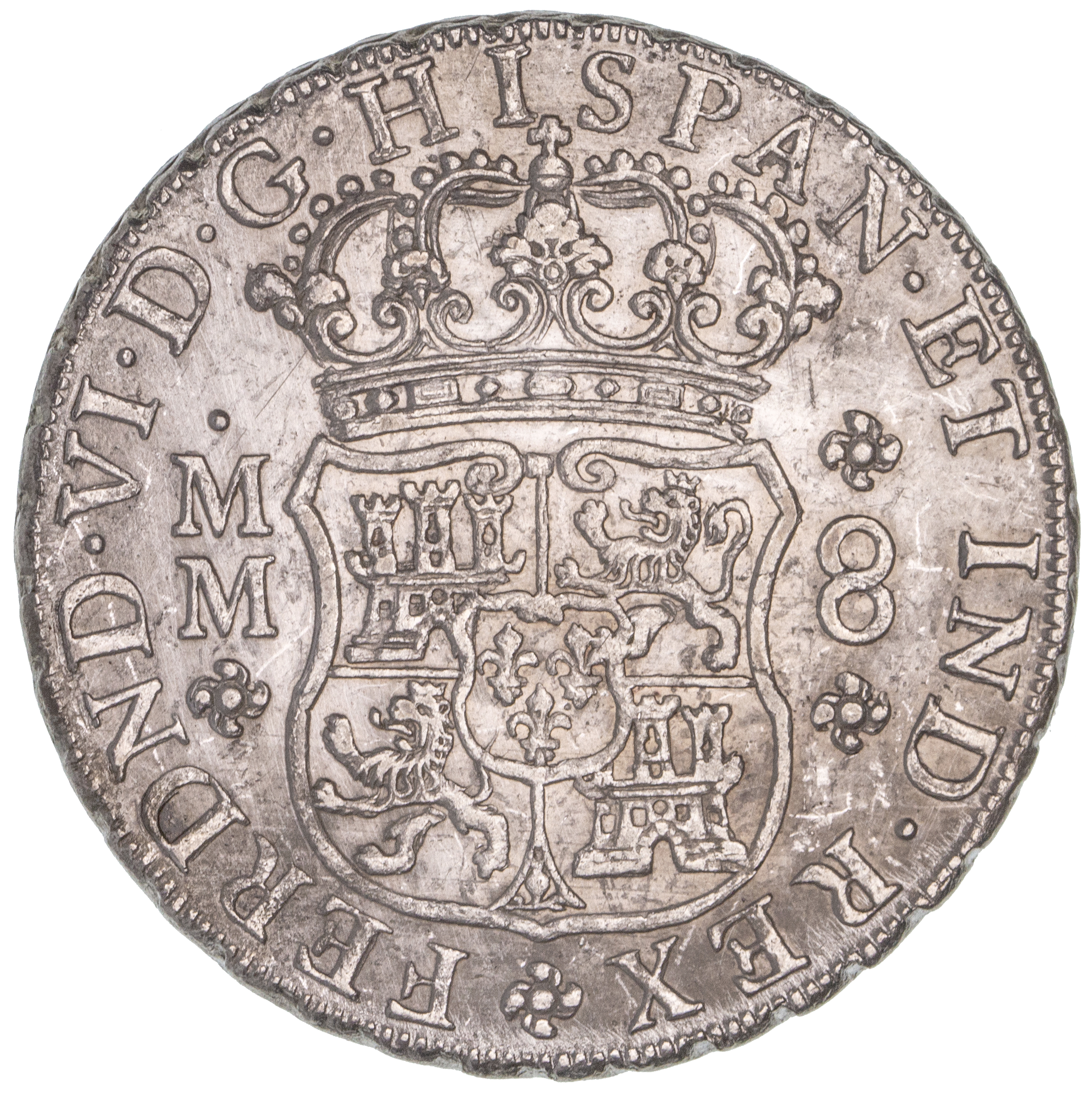 Mexico, Ferdinand VI, Eight Reales, 1757-MM, EF