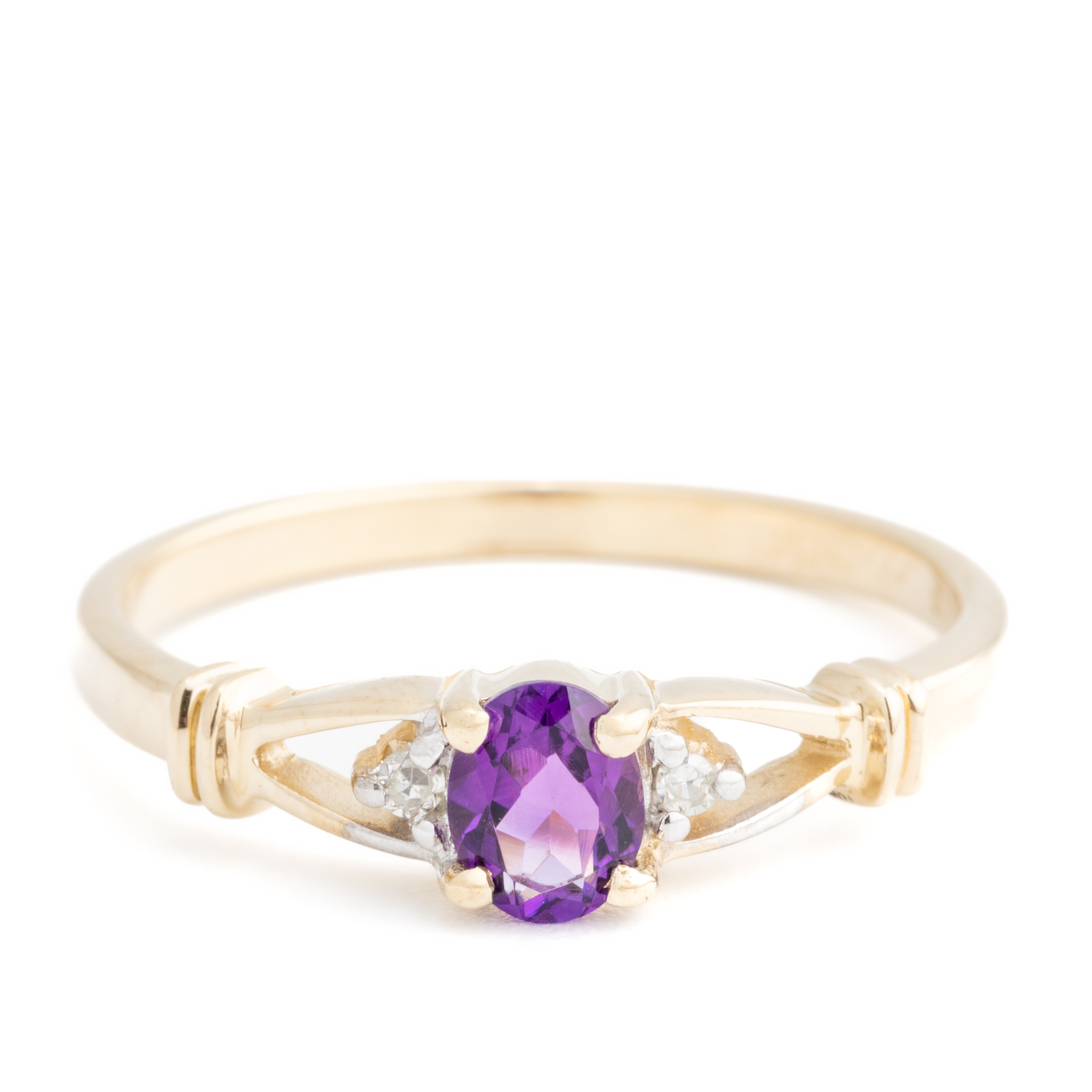 Amethyst & Diamond 9ct Gold Ring