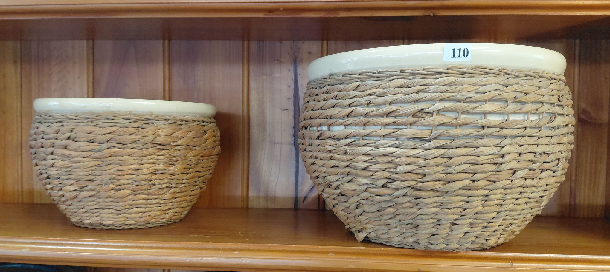 110 · PAIR OF POTS