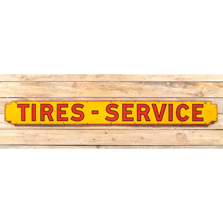 9' Shell Tires Services Single Sided Porcelain Diecut Sign TAC 8.25