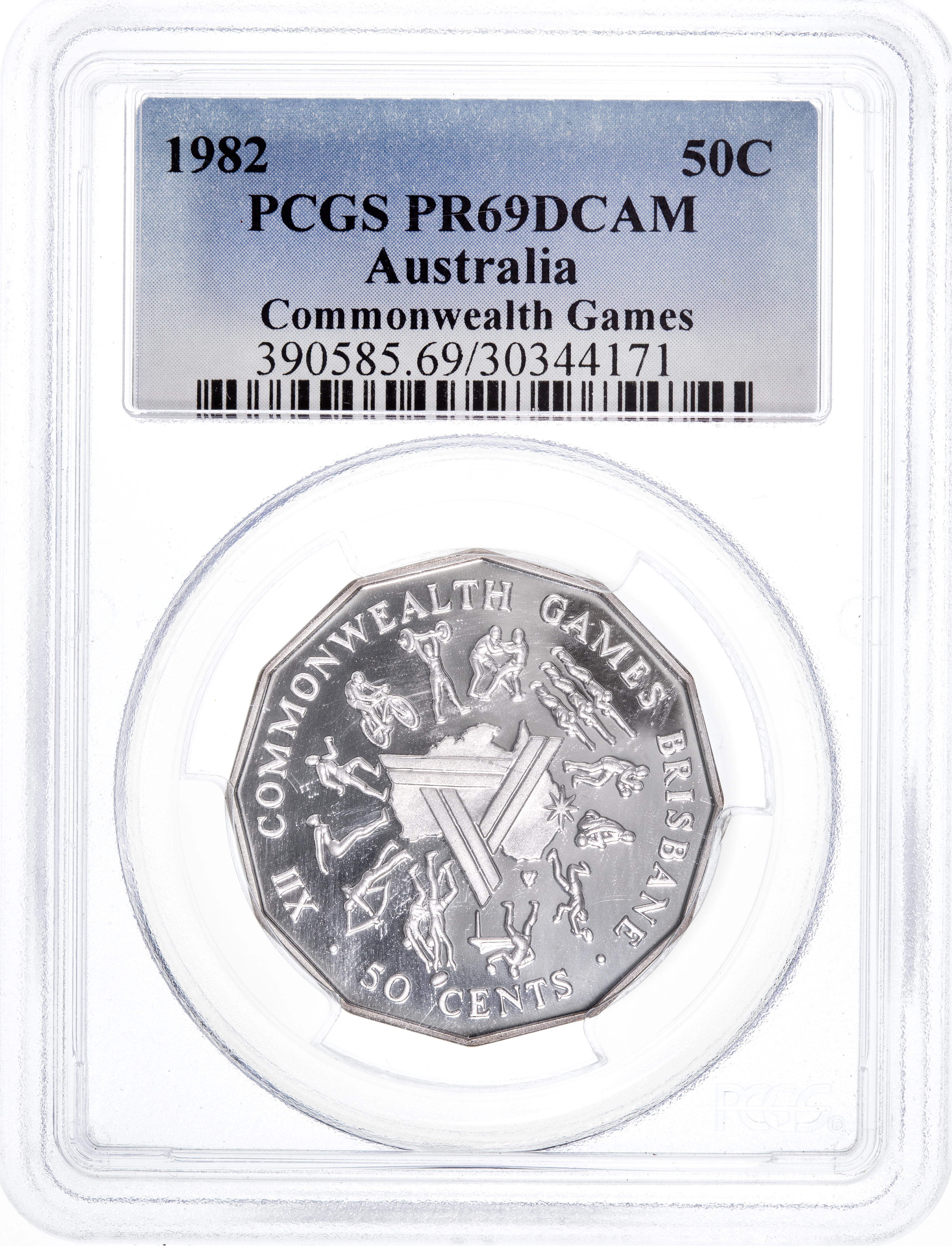 Commonwealth Games, Fifty Cent, 1982, PCGS PR69DCAM