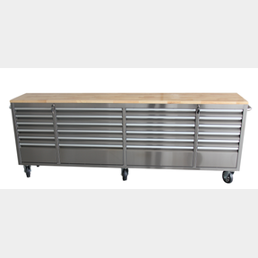 24 DRAWER 8 FT STAINLESS STEEL TOOL BENCH 2496PC
