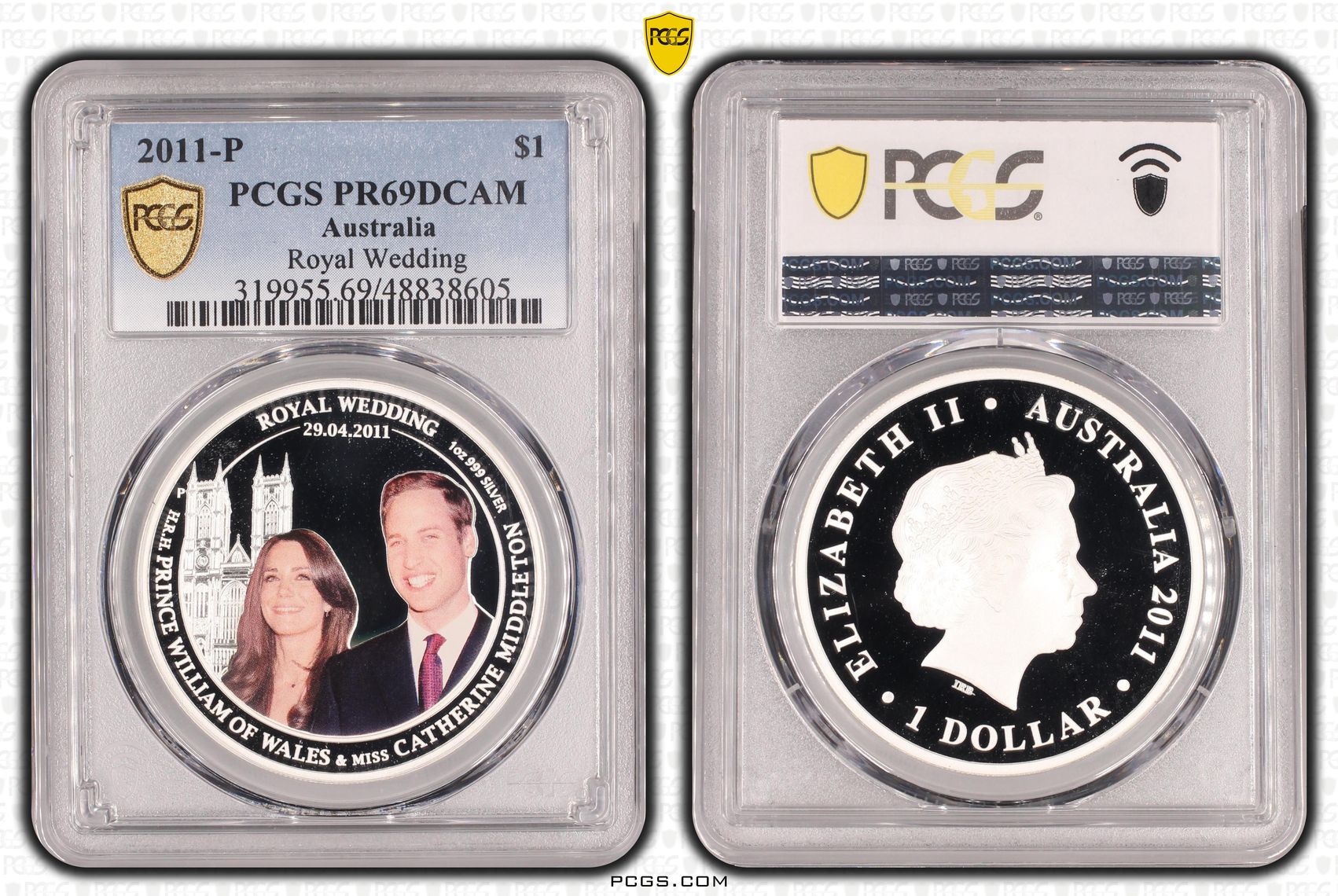 Royal Wedding, One Dollar, 2011-P, PCGS PR69DCAM