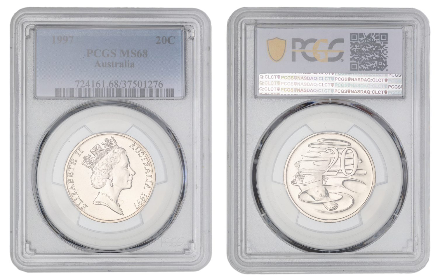Elizabeth II, Twenty Cent, 1997, PCGS MS68