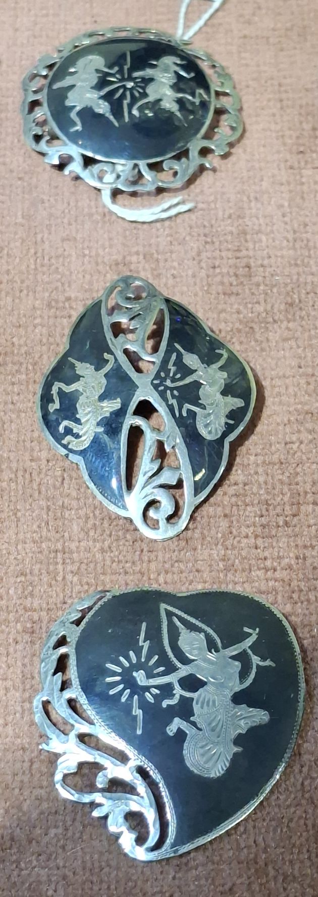 Thai Silver Pendant Brooches