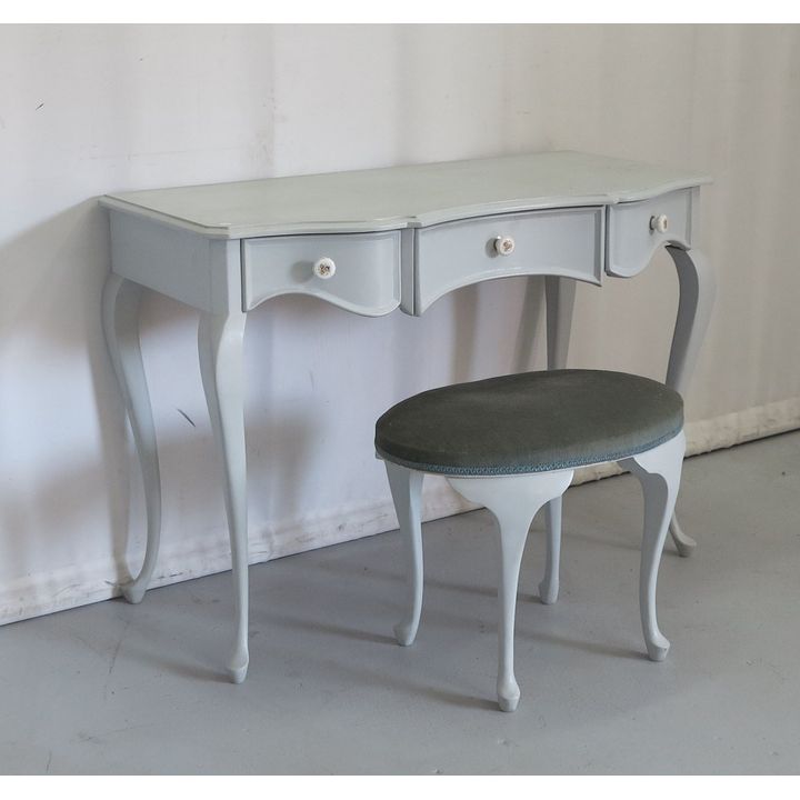 PAINTED DRESSING TABLE AND STOOL
