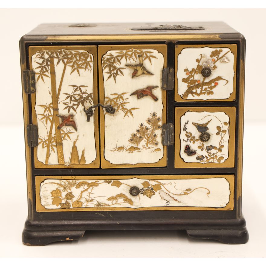 Japanese Shibayama Miniature Kodansu Chest