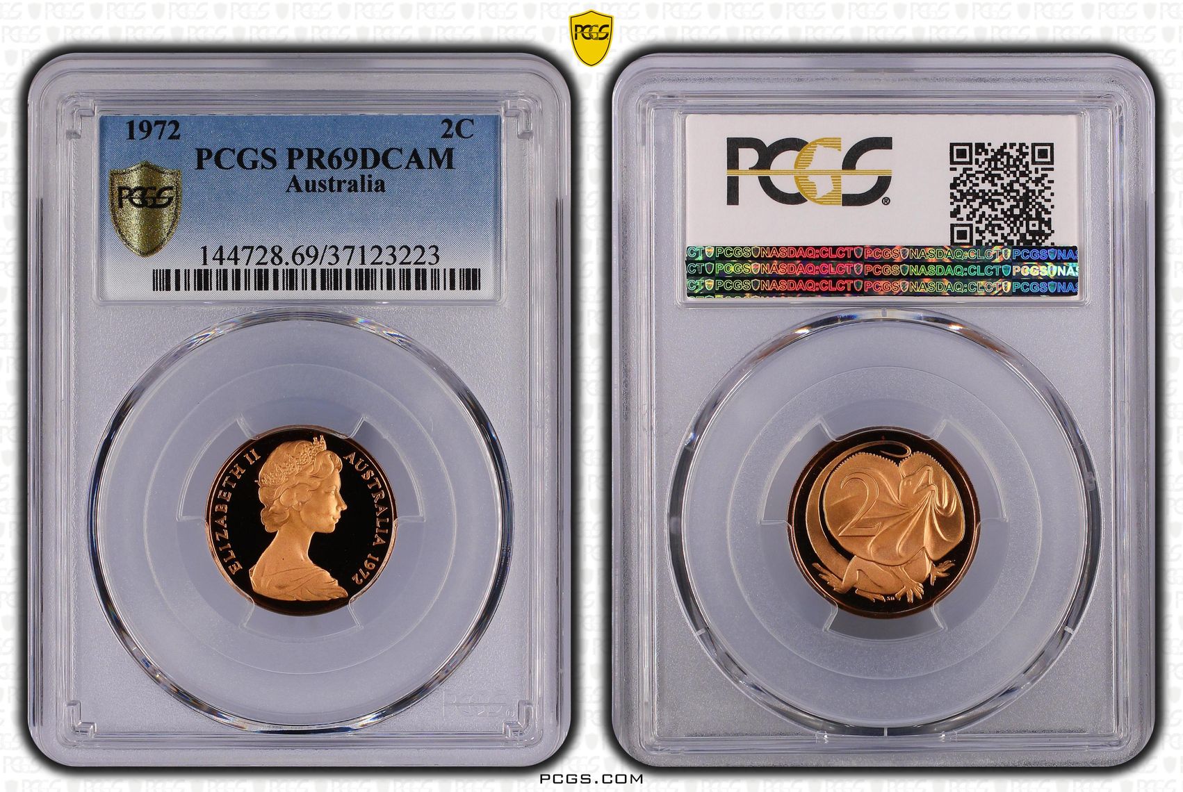 Two Cent, 1972, Pcgs Pr69dcam