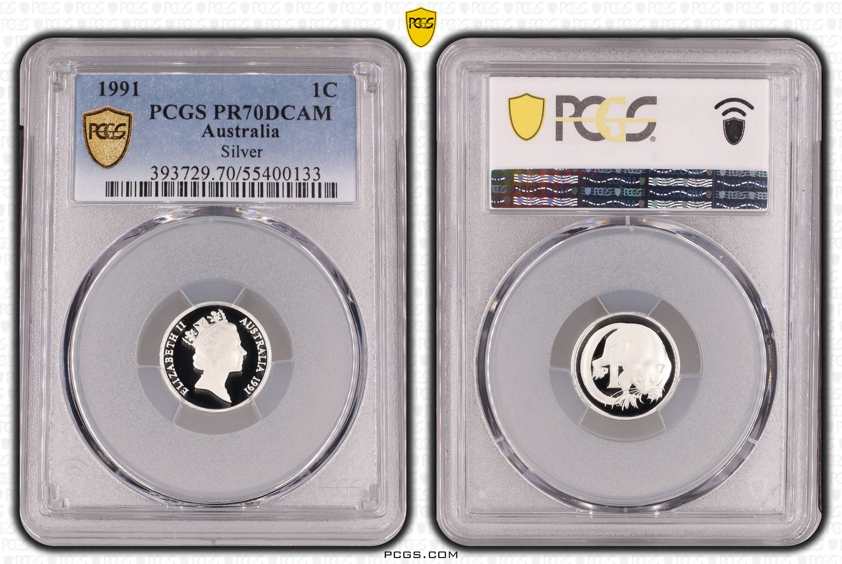 Silver, One Cent, 1991, PCGS PR70DCAM