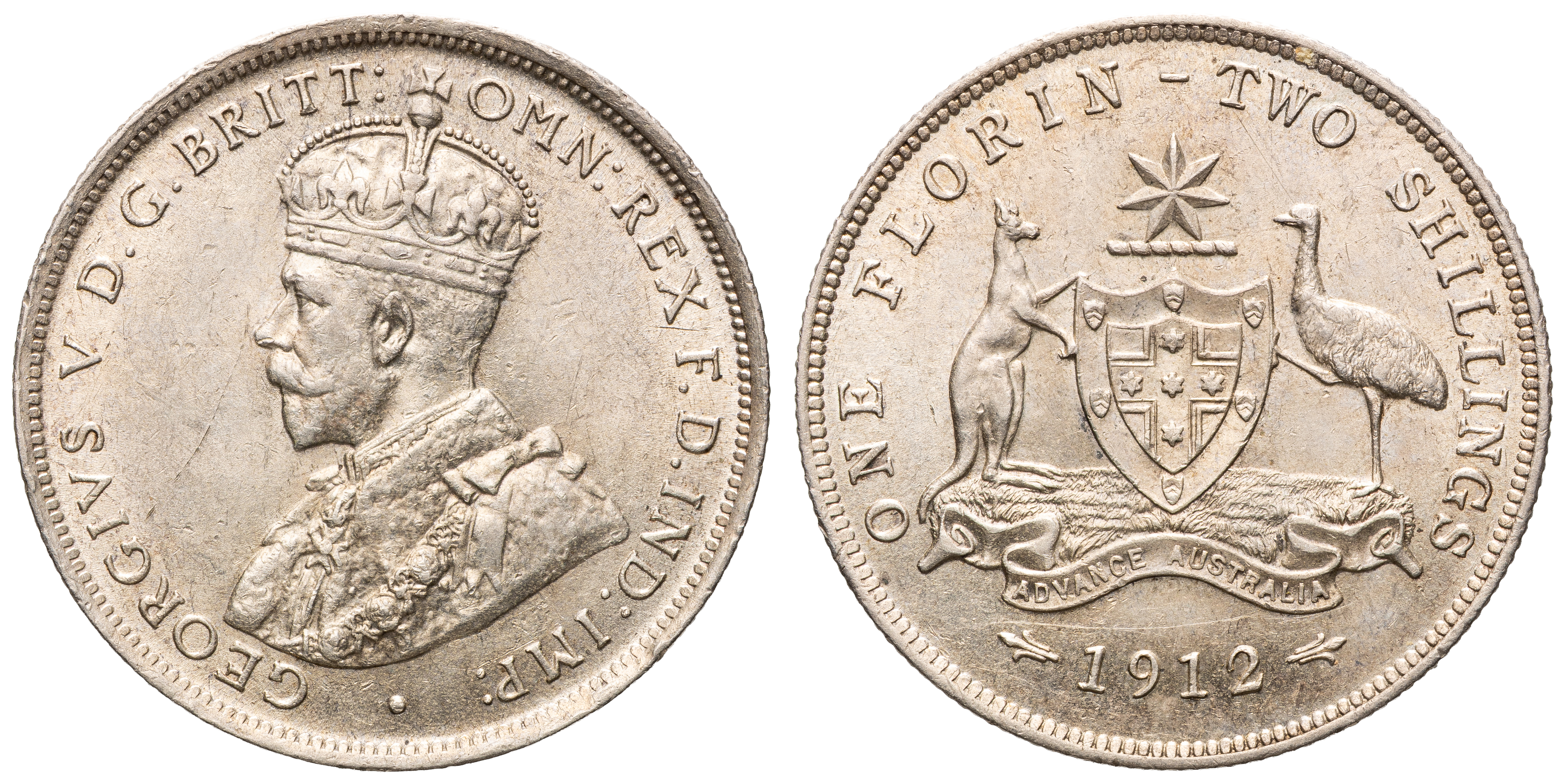 George V, Florin, 1912, aEF