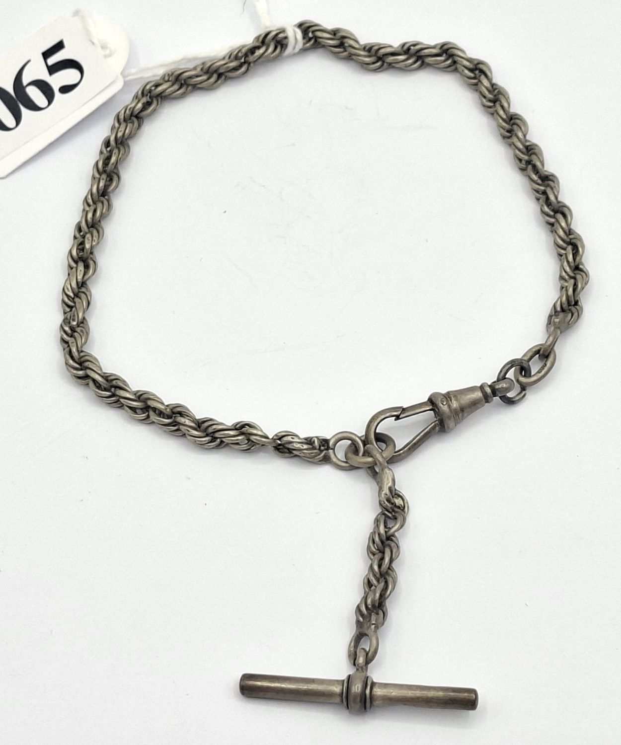 SILVER ROPE TWIST WATCH CHAIN