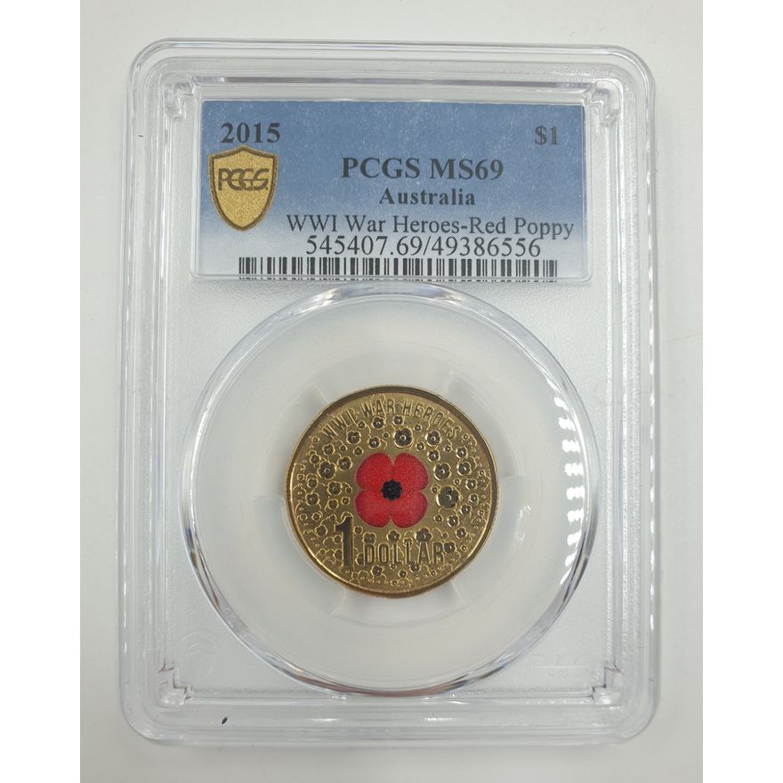 War Heroes Red Poppy $1 Coin - MS69