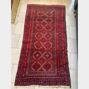 Afghan runner with goat hair on one side 182 x 90 - 50698/216