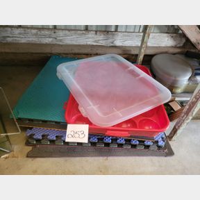 Christmas decoration container and anti fatigue mats