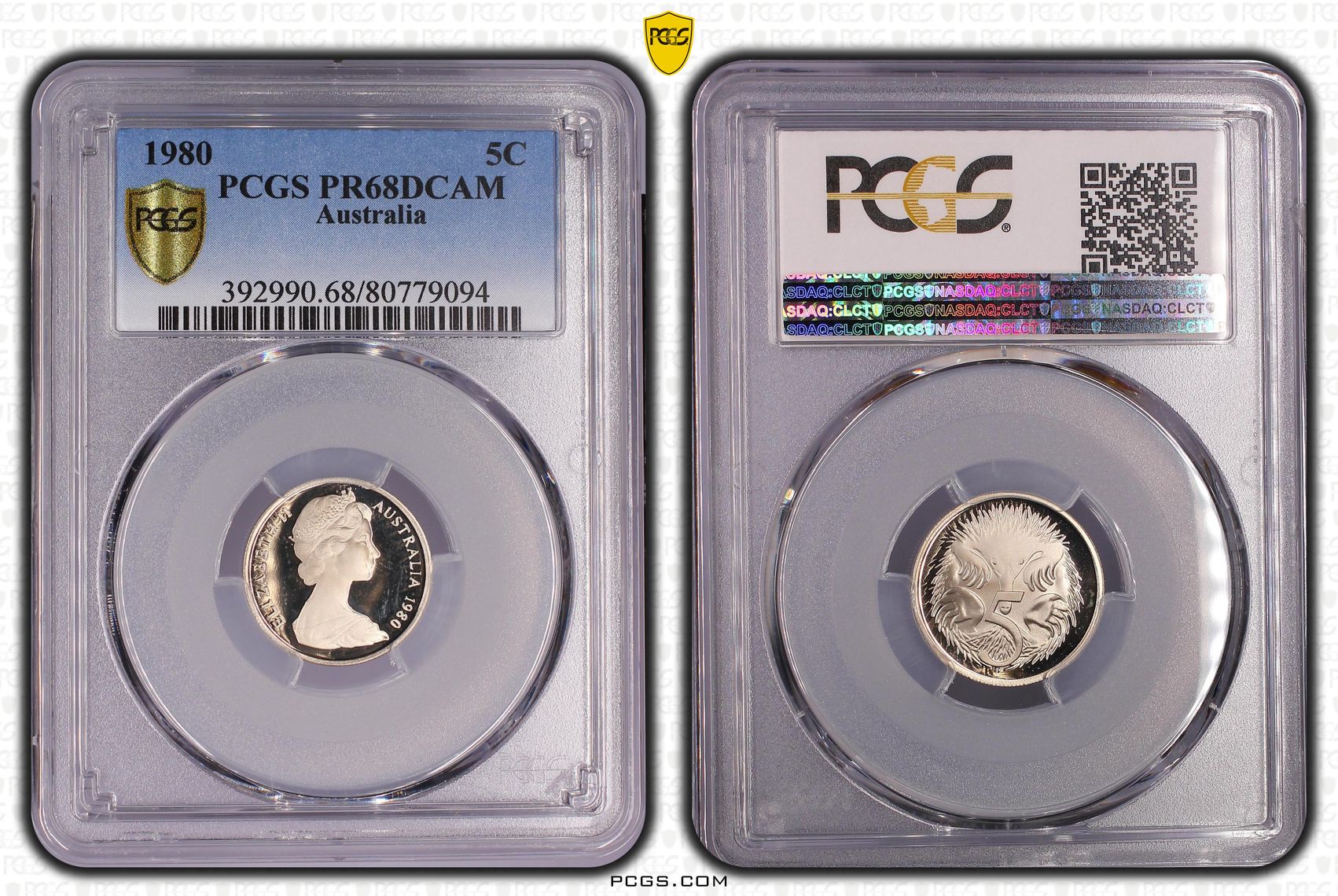 Elizabeth II, Five Cent, 1980, PCGS PR68DCAM