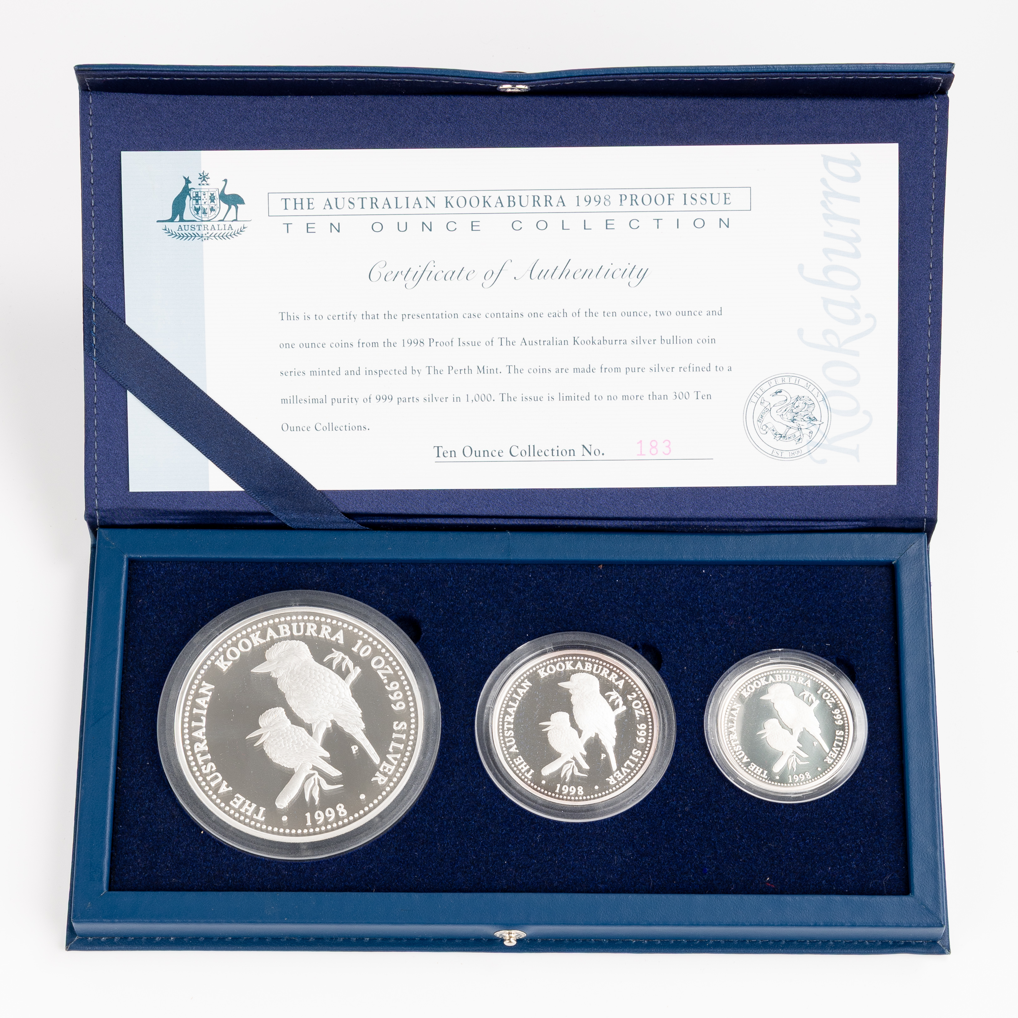 Elizabeth II, Kookaburra 10oz Proof Collection, 1998, FDC