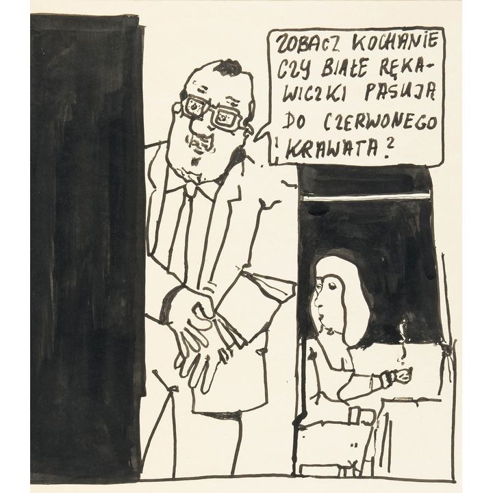 Andrzej Mleczko | Zobacz kochanie czy białe rękawiczki pasują do czerwonego krawata?