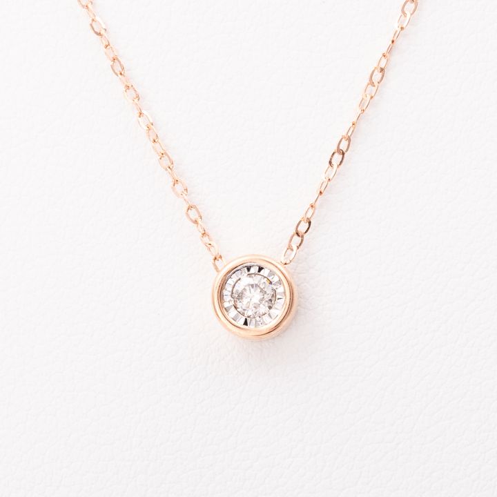 Diamond Solitaire Slider Pendant & Chain 10ct Gold